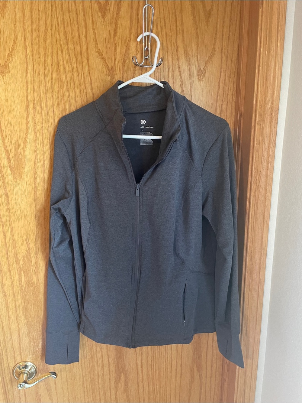 All in Motion Women's Full Zip Jacket - Heather Gray XXL